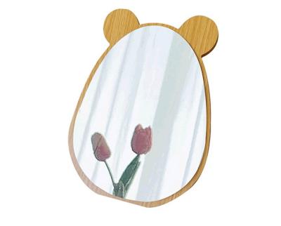 China New style simple Korean cartoon Nordic creative bear makeup mirror personalized wooden dressing mirror for sale