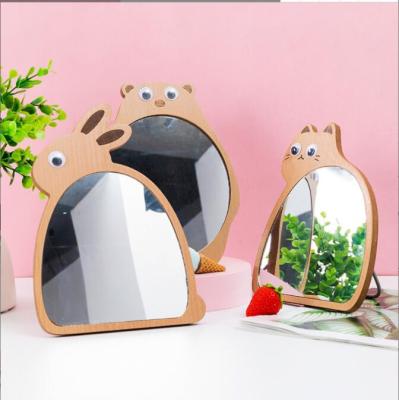 China Wholesale china new magnifying makeup cloud shape mirror cartoon wooden simple desktop creative makeup mirror customized for sale