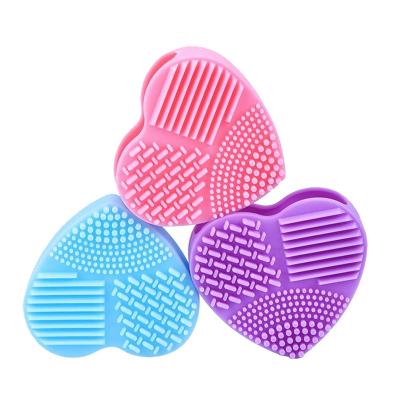 China Customized Fashion Heart Shape Logo Silicone Stickers Egg Cleansing Brush Makeup Wash Brush Facial Cleansing Brush for sale