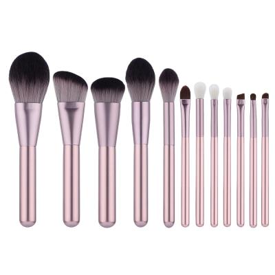 China Wholesale 12pcs Hot Sale 12pcs Tube Brush Factory Direct Makeup Cosmetic Beauty Tools Aluminum Hair Synthetic Tube Brush Set for sale