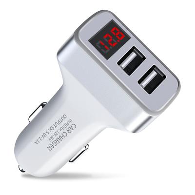 China Dual USB Car Charger Adapter 2.1A USB Display Digital Display Car Charger Dual USB Universal for sale