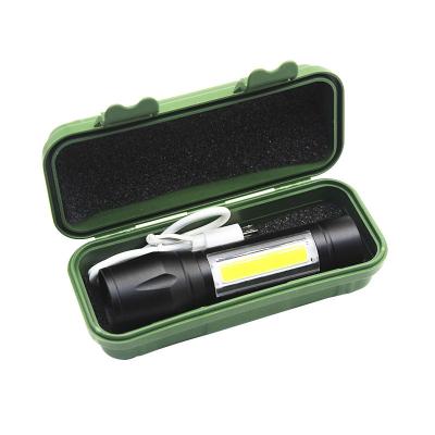 China Emergency Portable Mini PPE Tactical Torch, Waterproof Zoomable LED Torch USB Rechargeable Flashlight for sale