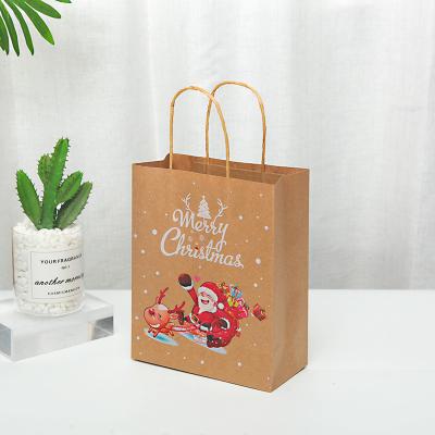 China Hot Selling Recyclable Custom Fast Delivery Christmas Kraft Paper Gift Packaging Bag for sale