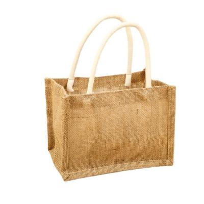 China Reusable Eco-Friendly Fashionable Customized Customized Silk Screen Printing Jute Tote Shopping Bag for sale