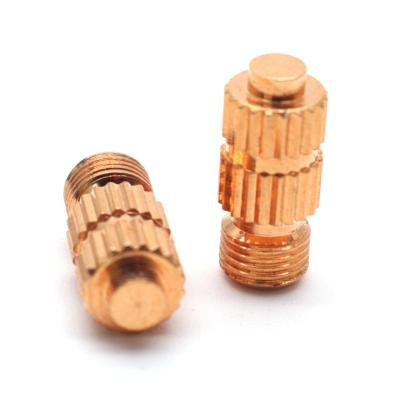 China Photographic equipment Knurled injection molded embedded brass copper screws for sale