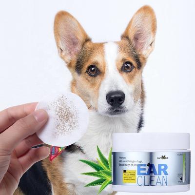 China Sustainable Deodorizing Hypoallergenic Dog Wipes Odorless 100% Natural Pet Ear Grooming Cloths for sale