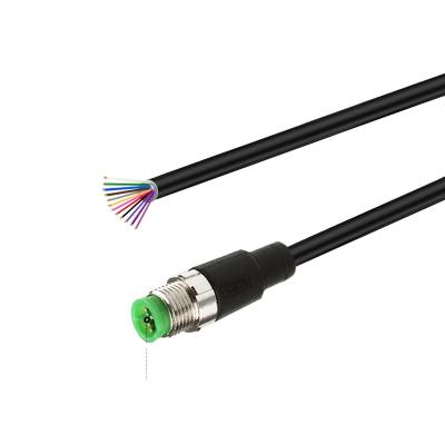 China IP67 M12 Industrial and Automotive Waterproof A-coding Shielded 12 Pin Male Sensor Connector Cable and Screw Plug Wire Harness. for sale