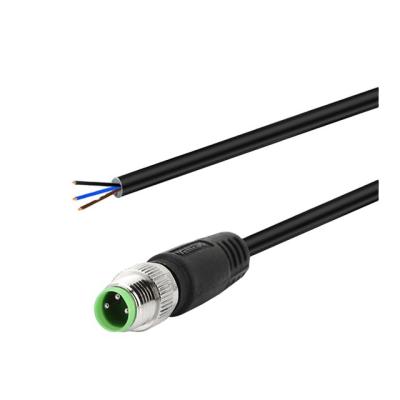 China Industrial / Automation / Automotive IP68 Assembly Male 3-Pin A-Coding M8 Sensor Connector Waterproof Cable With 2M PVC Cordset Wire. for sale