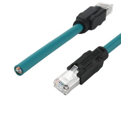 China Industrial automotive network Ethernet cat6 network RJ45 4PIN 8PIN double connectors with 2 meters cable easy to install. for sale