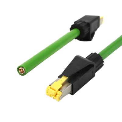 China Automotive Ethernet RJ45 cable 4 post / industrial cat6 pin network patch cord and dual end connectors with wire harness. for sale