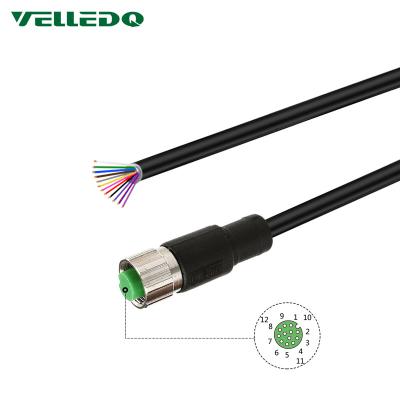 China Industrial / Automation / Automotive High Quality IP67 Waterproof M12 A Coding 12 Pin Female Sensor Connector Cable and Wire Harness. for sale