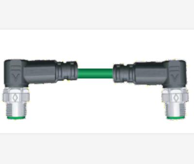 China Automotive ProfiNet bus protocol wiring M12 shielded D code 3pin 4pin male-female connectors with cable. for sale