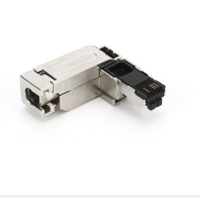 China Automotive industrial metal 90 degree sensor RJ45 EtherCat 8pin automotive quick plug connectors and plugs. for sale