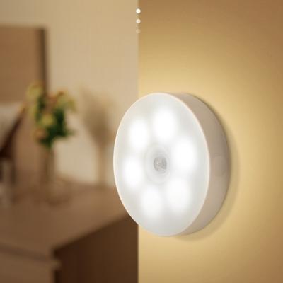 China New Design PC Rechargeable Induction Human Body Wireless Mini Night Light For Wardrobe Corridor Cabinet Stairs for sale