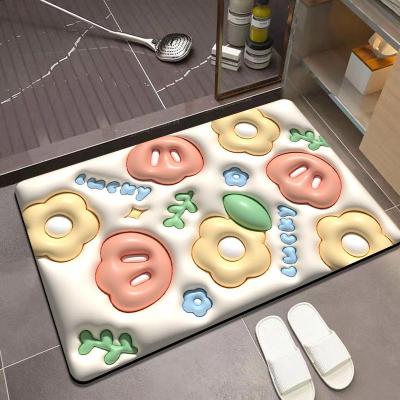 China Viable Wholesale Eco Friendly Anti Slip Fast Absorbent Quick Drying Bathroom Diatom Bath Mat For Household for sale