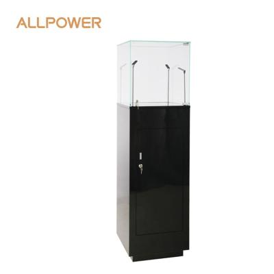 China Customized Shopping Mall High Grade Display Design High Security Pedestal Lifting Display Cabinet for sale