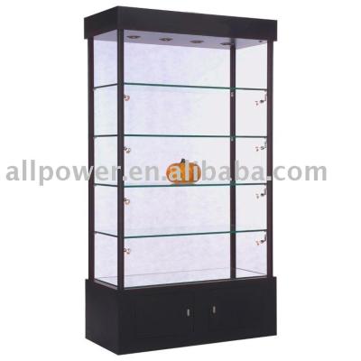 China Display Freestanding Metal Framed Glass Rack Showcase , Lighted Whiskey Display Stand Rack for sale