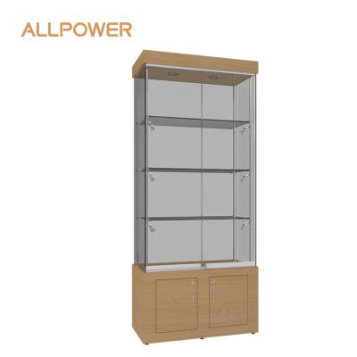 China ALLPOWER GSWC800LT-B Three Glass Display Shelves Modern Glass Display Counters Set With Square And Corner LED Showcase Cabinet For Sale for sale