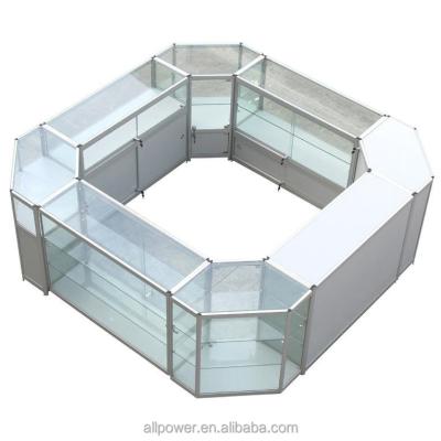 China Customized aluminum counter booth aluminum glasses display stand koisk for sale