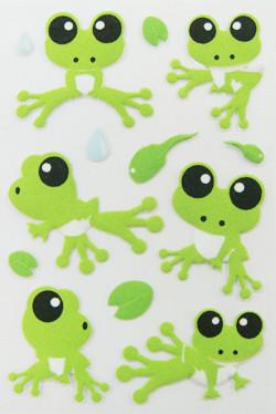 China Kleine Frosch-Form-bedeckt Tiereinklebebuch-Aufkleber, der Aufkleber der Kinder 80 x 120mm zu verkaufen