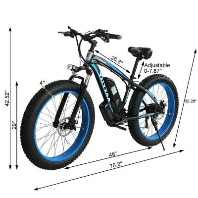 China Aluminum Alloy E bike SMLRO XDC600 500W 48V 13Ah Electric Fat Tire Bike Shimano 21-speed 26