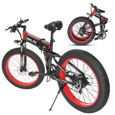 China Aluminum Alloy S11 Dropship Smlro Electric Folding Bike Fatbike Snow Mountain Bike 26*4.0 500W 1000W Motor 48V 10AH 14AH for Samsung bicycle for sale