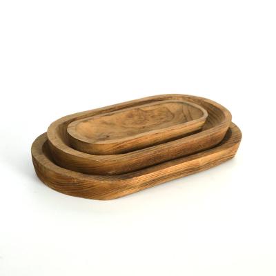 China Europe Top Selling Good Quality Shopping Mall The Hotel Set Flower Place Green Plants WOODEN DISH for sale