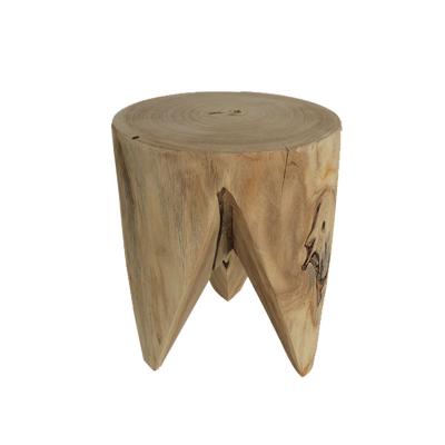 China Round Lid Mini Stool Rustic Finished Factory Display Traditional Natural Wood Stool for sale