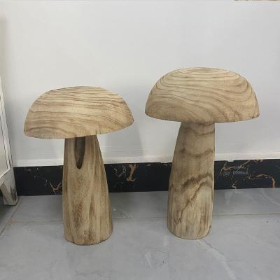 China Coastal unique design mushroom wooden craft for garden decoration for sale