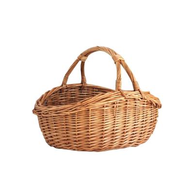 China Europe Willow Flower Handwoven wicker baskets with handles to hug the flower arrangement for sale