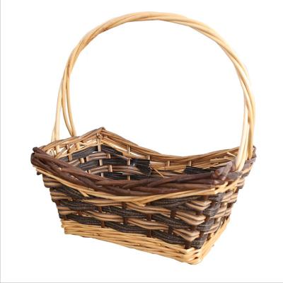 China China icnic basket wicker bags shopping storage basket picnic food supermarket woven fruit storage camping basket for sale