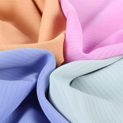 China Good Memory HuaZu Textile Wholesale 100% Polyester SPH 2022# Elastic Dyed Woven Fabric For Dress Shirt for sale