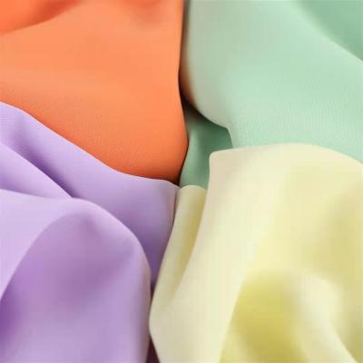 China Good Memory HuaZu Textile Wholesale 100% Polyester 1916# Elastic Dyed Woven Fabric Twill For Dress Shirt for sale