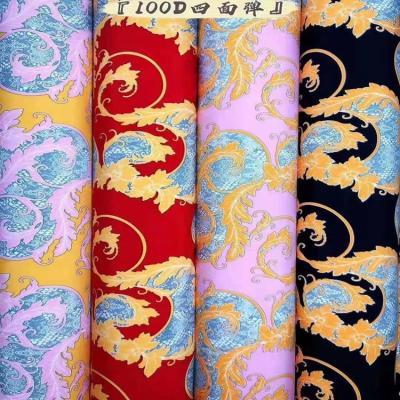 China Custom Floral Design 100D 4way Polyester Shrink-Resistant Stretch Printed Fabric For Garment for sale