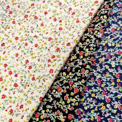 China Cheap stretch HuaZu textile 100% viscose rayon poplin 45S plain weave floral printed fabric for women dress for sale