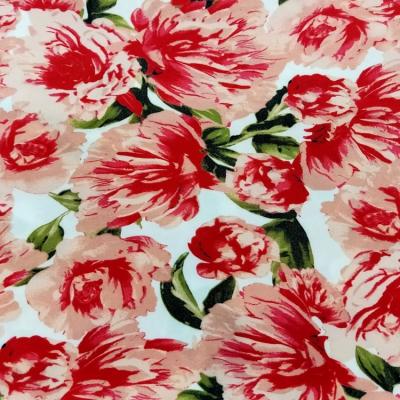 China Supplier Viable Flower Manufacturing 100% Digital Printing Polyester Satin Fabric For Dress for sale