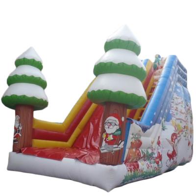 China 0.55mm PVC Tarpaulin Inflatable Christmas Slide , Inflatable Santa Claus Slides For Promotion for sale