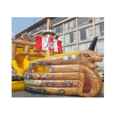 China PVC Inflatable Pirate Jumps With Pool Inflatable Toddler Boat Slide Pirate Toys Pirate Jumping Theme for sale