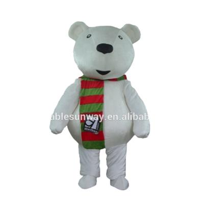 China Furry Teddy Bear Custom Lovely Adult Teddy Bear Animal Mascot Costumes white for holiday or party advertising for sale