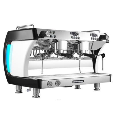 China Commercial Professional Semi Automatic Coffee Machine Head Cappuccino Machine Stainless Steel Two Body Espresso Black Red Copper for sale