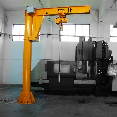 China 1000kg 2 Ton Light Weight Jib Crane BZD Type Stationary Industrial Monorail Mini Pillar Hoist Slewing Arm Fixed Column Jib Crane for sale