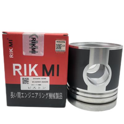 China RIKMI factory quality piston D2366 for Doosan diesel engine machinery engine parts engine repair kit 65.02501-0222B factory direct for sale