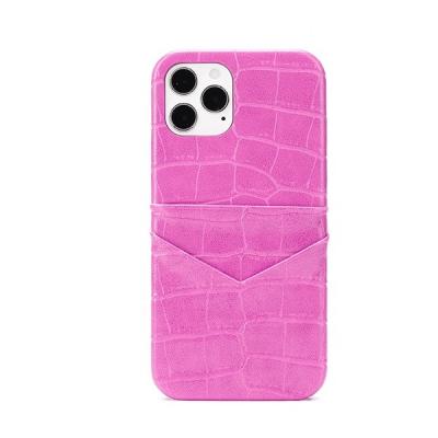 China Custom Logo PU Crocodile Leather Case Shockproof Fashion Women Phone Card Slots For iphone 13 Pro Max Phone Case for sale