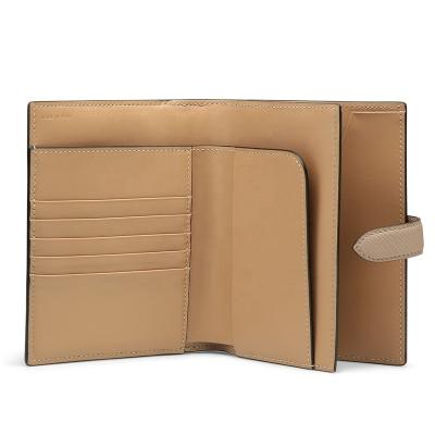 China Custom Fashion Logo Leather Beige Luxury Women Travel RFID Passport Cover Holder Wallet Case for sale