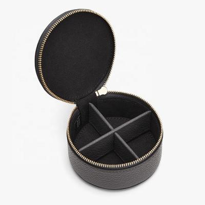 China Custom Logo Round Black Vanity Case Single Compartment Pouch Storage Cosmetic Bag Eco-Friendly for sale