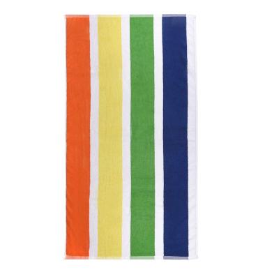 China QUICK DRY Luxury Thick Soft Sunbathing Yarn Dyed 100% Terry Stripe Design Custom Cotton Sand Free Beach Towel for sale