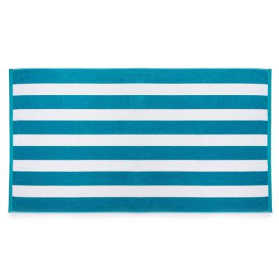 China QUICK DRY luxury over graded yarn dyed thickest soft terry white and blue striped cotton towel 100% custom beach for sale