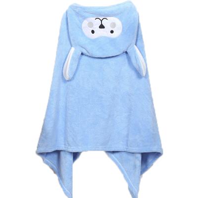 China High Quality Sustainable Custom Design 27x55 Inch 70x140cm Thick Soft Coral Fleece Surf Hooded Kids Bath Towel for sale