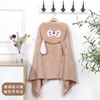 China Custom Soft Thick Coral Fleece 70x140cm Animal Design Baby Hood Bath Towel From China Viable Factory for sale