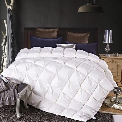 China Disposable 300gsm 80% Premium Warm Puffy Goose Down 20% Feather Hotel White Goose Down Comforter for sale